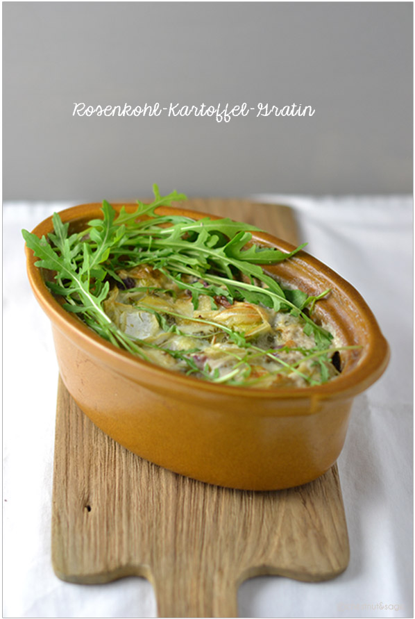 Rosenkohl-Kartoffel-Gratin mit Cranberries und Ziegenkäse – Chestnut &amp; Sage